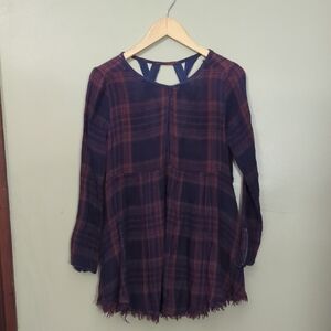 Plaid Long Sleeve Tunic